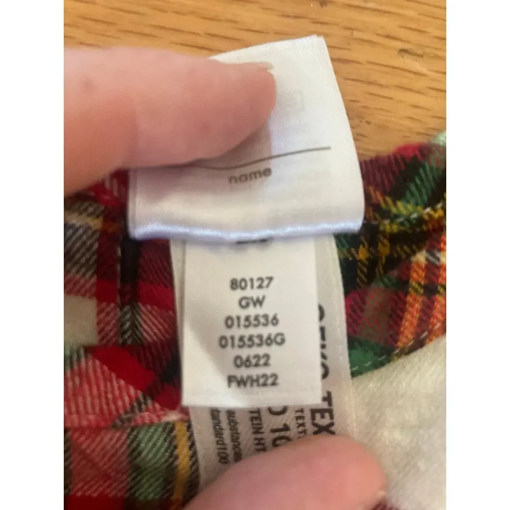 Hanna Andersson Flannelette Peplum Tartan Stewart Plaid Ruffle Top 6-7 Christmas